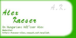 alex kacser business card